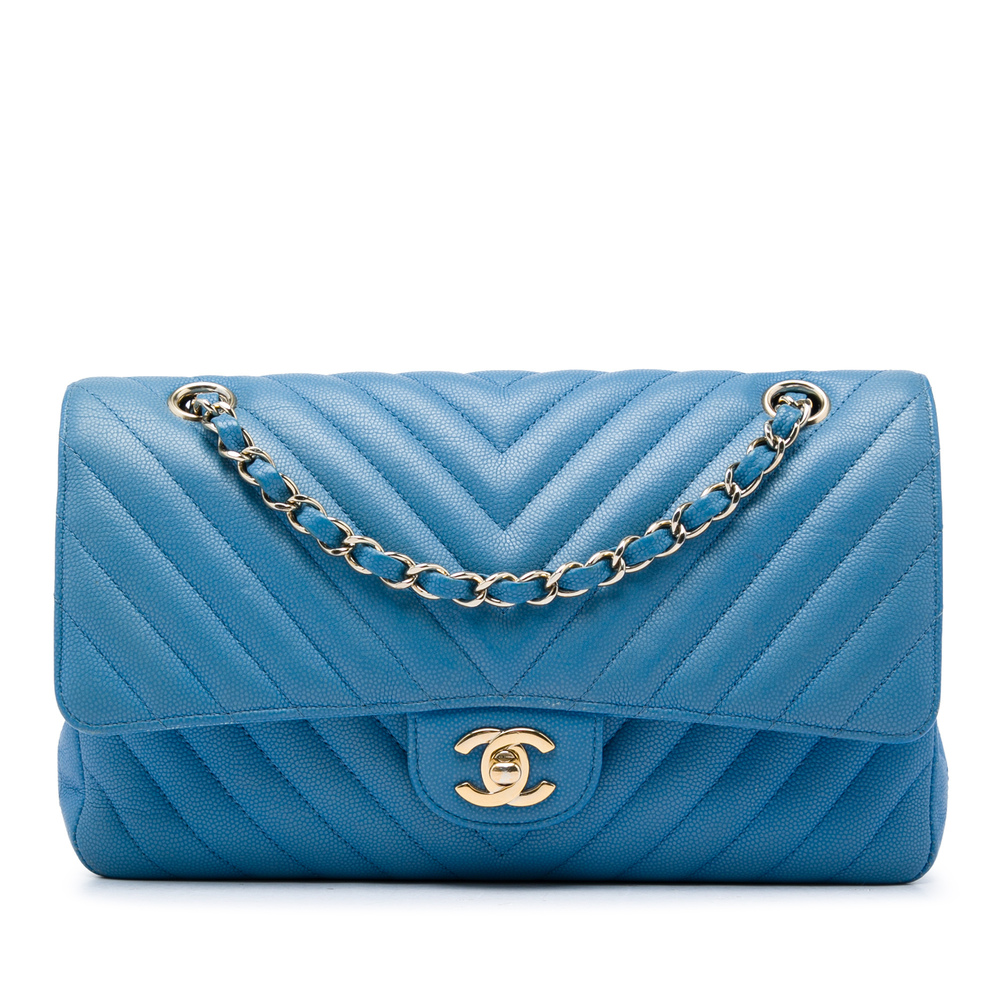 Pre-Loved Chanel Medium Classic Chevron Caviar Double Flap